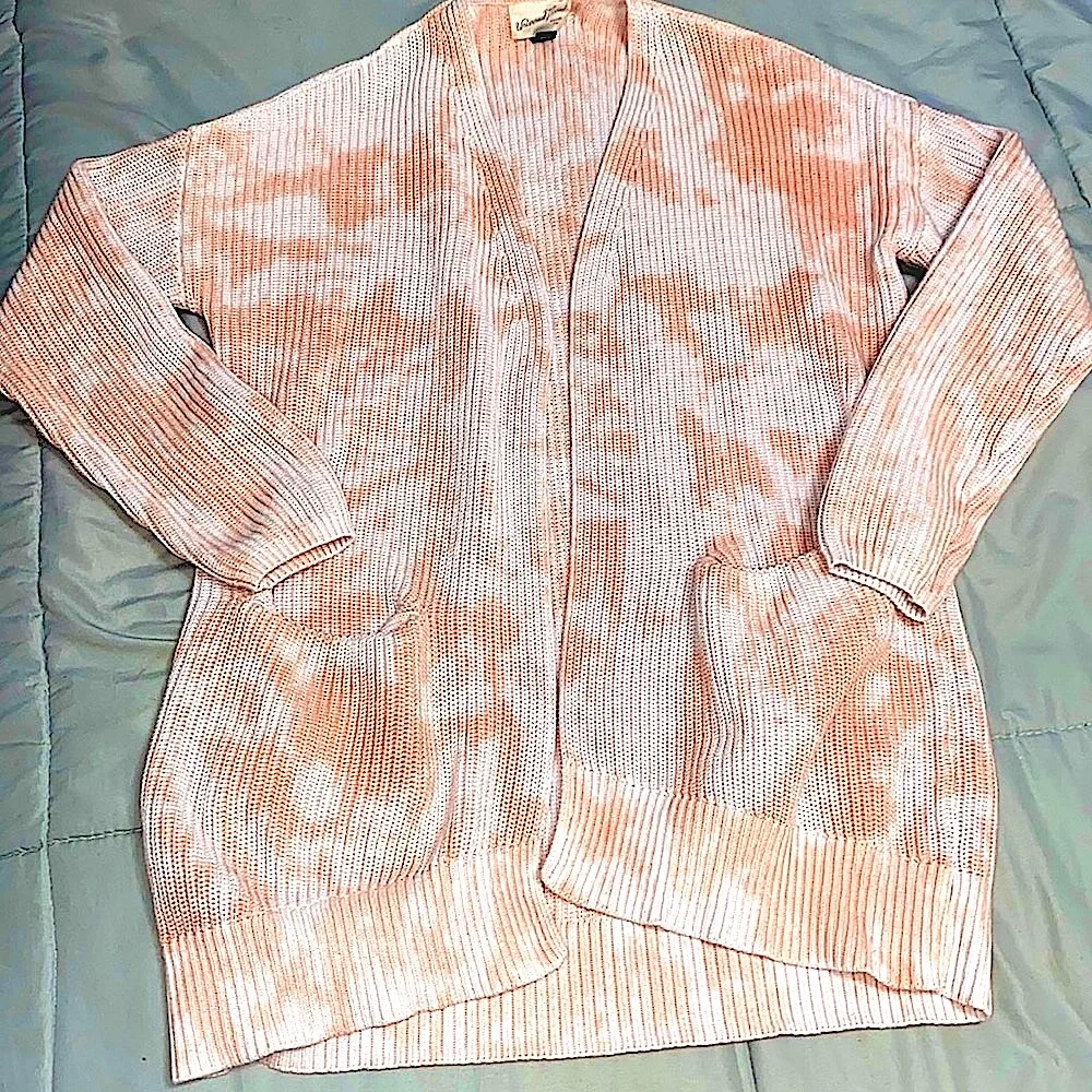 EUC Universal Thread Open Front Tie-Dye Knit 100% cotton tunic cardigan XS - Picture 2 of 9